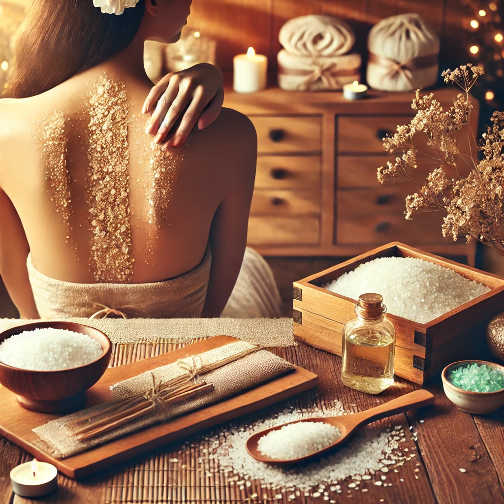 Tẩy da chết và thư giãn cơ thể bằng muối, vitamin